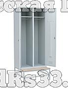 Шкаф для одежды на подставке с деревянной скамьей 800х770х2000