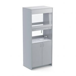 Вытяжной шкаф для кабинета химии. (без системы вентиляции и соединительных рукавов), ЛДСП серого цвета