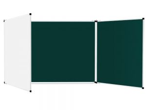 Доска аудиторная 3-элементная ДК30к (200х75 Мел/Маркер, Зеленая/Белая)