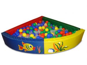 Сухой бассейн разборный угловой (r-150см, h-40см, b-10см), расчитан на 900 шариков