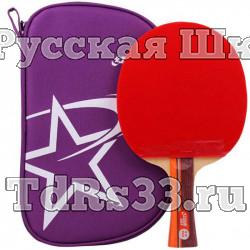 Ракетка для н/т DHS T2002, 2** звезды, для тренировок, накладка 2,2 мм, кон. ручка
