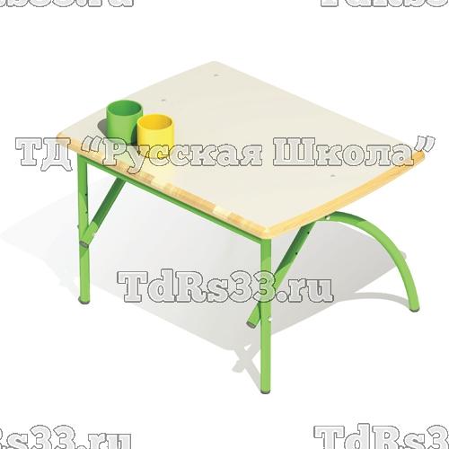 Стол регулируемый «Бамбуча» одноместный, столешница массив, с 1 по 3 м/к зеленый RAL 6018