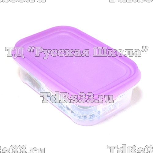 Контейнер для пищевых продуктов пластиковый 0,5 л, крышка сиреневая, арт.4311734, в упак. 40 шт.