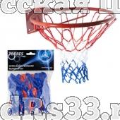 Сетка баскетбольная "TORRES" арт.SS11050, нить 4 мм полипропилен, бело-сине-кр, дл. 0,55 м, вес 50 