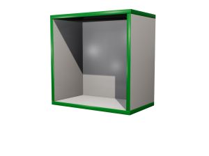 Полка КАСКАД N11 навесная открытая (кор. Серый, кр. Зеленая, стенка Серая)