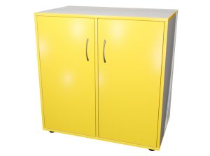 Тумба КАСКАД Т22M4 закрытая с 2 дверцами (кор. Серый, кр. Желтая, фас. Желтые)