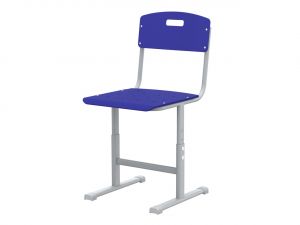 Стул ЭКО ученический (пластик Plywood) регулируемый (гр. 2-4, 3-5, 4-6, 5-7, ц. Ультрамариновый синий, мк. Серый)